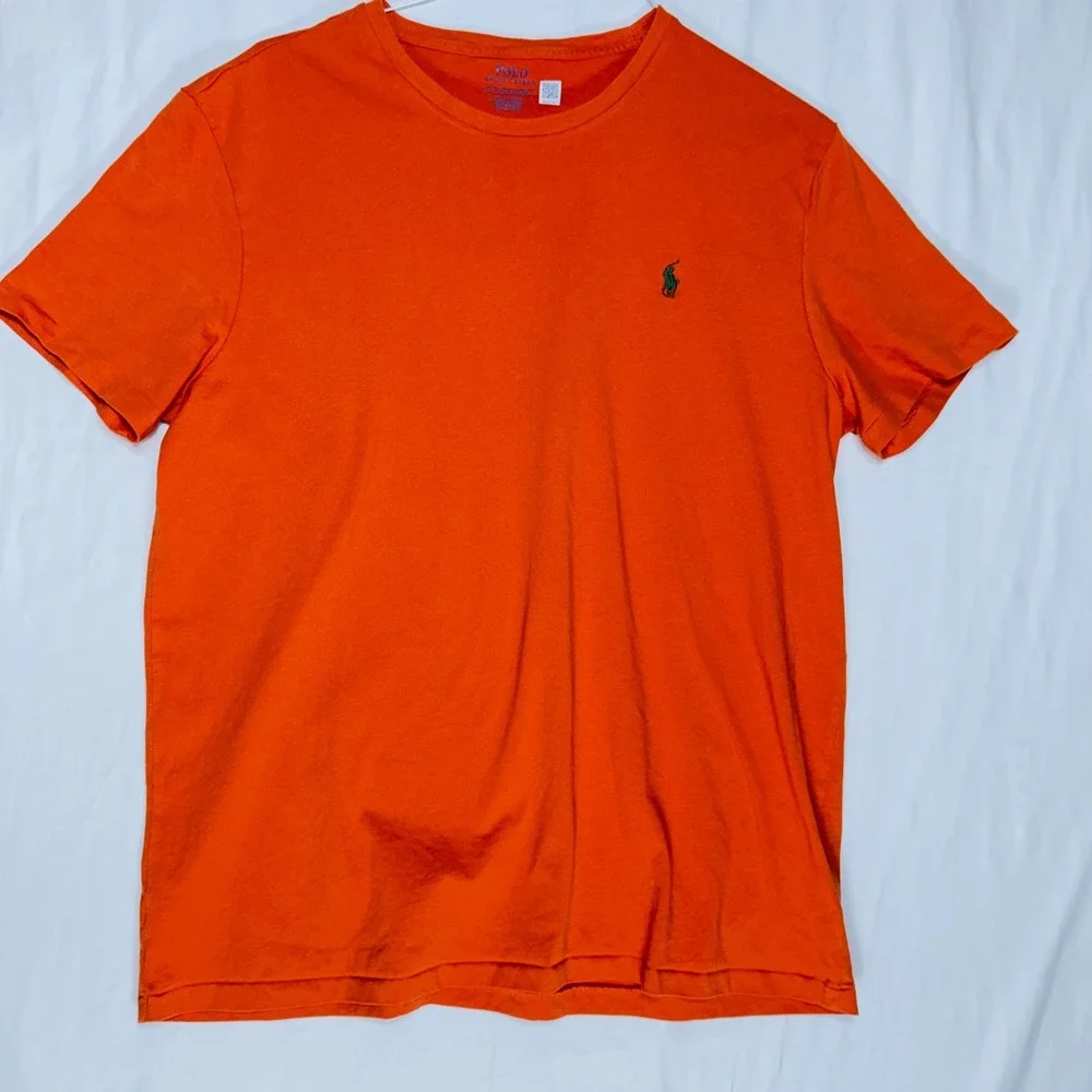 Polo Ralph Lauren Men Orange Short Sleeve Crew Neck T Shirt‎ Tee Size XL